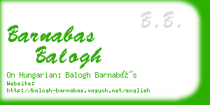 barnabas balogh business card